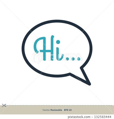 Hi Speech Bubble Icon Vector Template Illustration Design. Vector EPS 10. 132583444