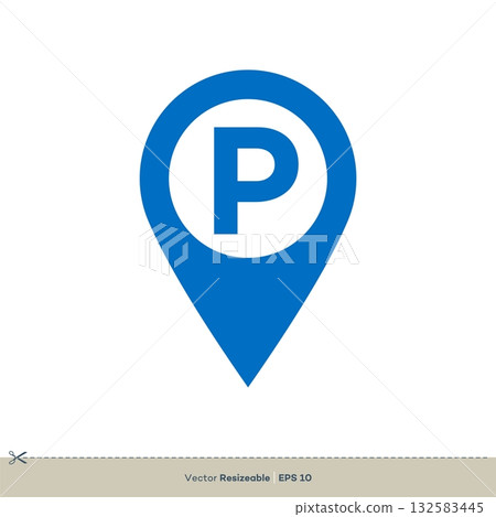 Parking Point Icon Vector Logo Template Illustration Design. Vector EPS 10. 132583445
