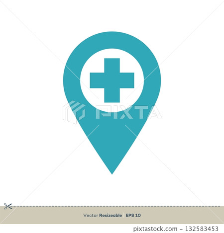 Healthcare Point Icon Vector Logo Template Illustration Design. Vector EPS 10. 132583453