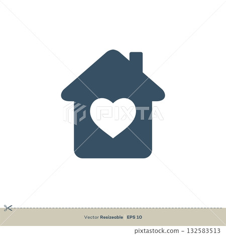 Sweet Home Vector Logo Template Illustration Design. Heart House Vector EPS 10. Sweet Home Vector Logo Template Illustration Design. Heart House Vector EPS 10. 132583513