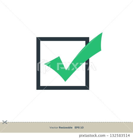 Green Check Mark Icon Vector Logo Template Illustration Design. Vector EPS 10. Green Check Mark Icon Vector Logo Template Illustration Design. Vector EPS 10. 132583514