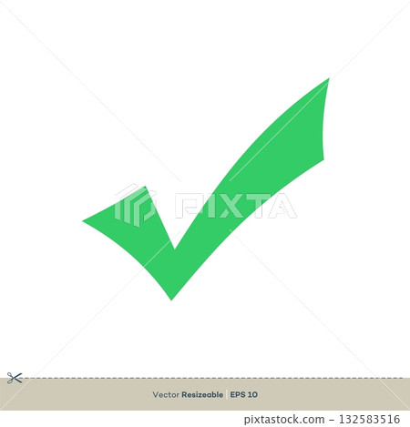 Green Check Mark Icon Vector Logo Template Illustration Design. Vector EPS 10. Green Check Mark Icon Vector Logo Template Illustration Design. Vector EPS 10. 132583516