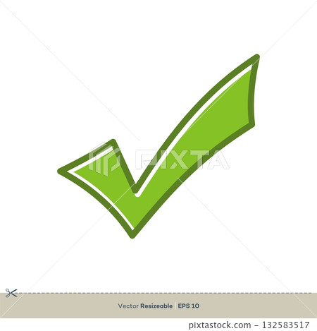 Green Check Mark Icon Vector Logo Template Illustration Design. Vector EPS 10. Green Check Mark Icon Vector Logo Template Illustration Design. Vector EPS 10. 132583517