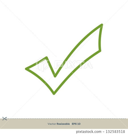 Green Check Mark Icon Vector Logo Template Illustration Design. Vector EPS 10. 132583518