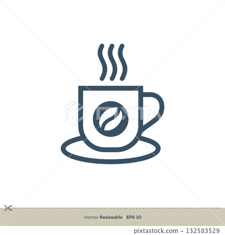 Mug Icon Vector Logo Template Illustration Design. Vector EPS 10. 132583529