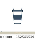 Cup Icon Vector Logo Template Illustration Design. Vector EPS 10. 132583539