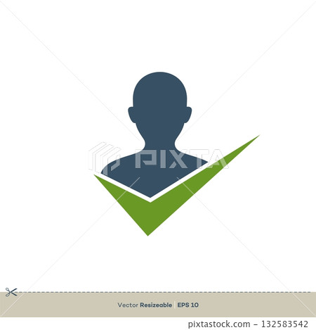 Human Shape Check Mark Vector Logo Template Illustration Design. Vector EPS 10. 132583542