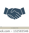 Handshake Icon Vector Logo Template Illustration Design. Vector EPS 10. 132583546