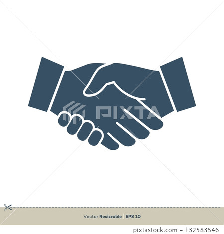 Handshake Icon Vector Logo Template Illustration Design. Vector EPS 10. 132583546