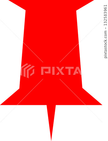 一個簡單可愛的紅色圖釘的向量插圖，可用於地圖和路標。 132583961