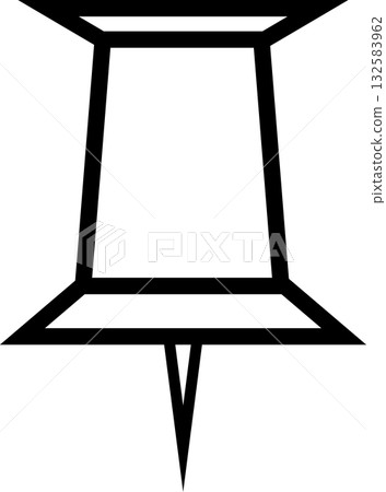 A vector illustration of a simple and cute black and white pin mark that can be used for maps and guide signs 132583962