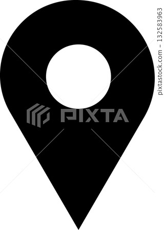 Vector illustration of a simple and easy-to-use black pointer icon indicating your destination or location | Navigation Vector illustration of a simple and easy-to-use black pointer icon indicating your destination or location | Navigation 132583963