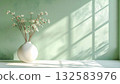 <Illustration> Background material: Scandinavian-style minimalist interior with soft light and dried flowers 132583976