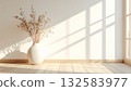 <Illustration> Background material: Scandinavian-style minimalist interior with soft light and dried flowers 132583977
