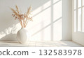 <Illustration> Background material: Scandinavian-style minimalist interior with soft light and dried flowers 132583978