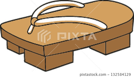 a pair of brown leather slippers for a woman 132584129