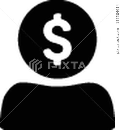 black leather case for briefcase icon 132584614