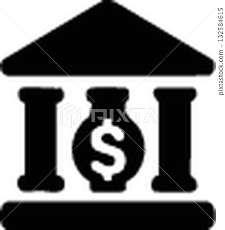 black leather case for briefcase icon 132584615