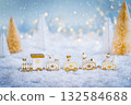 Christmas background with toy train 132584688
