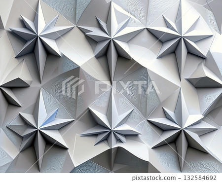 Panel of stars in bas-relief on a grey background. Panel of stars in bas-relief on a grey background. 132584692