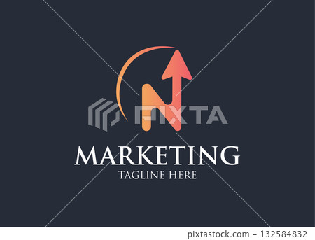 Marketing company logo, Morden marketing logo, Luxury marketing logo vector template 132584832