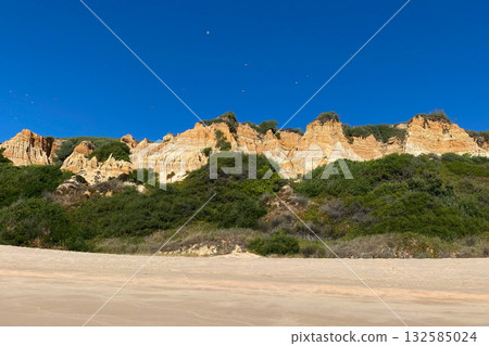 Famous Praia da Rocha beach in Algarve region, Portugal 132585024