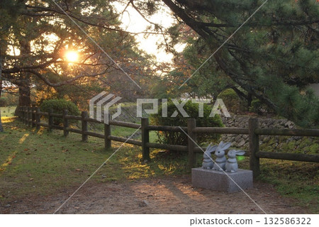 晨曦照耀下，小安地藏神社和石佛像熠熠生輝。 132586322