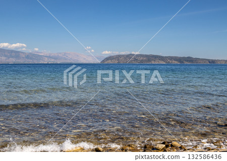 Seascape of Ionian sea, Corfu (Korfu), Greece 132586436