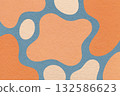 Abstract peach, coral and gray background with amorphous shapes and spots, paper texture in flat organic design 132586623