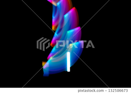 Light Painted Hammer with Aurora Background Symbol of Power, Energy, and Strength 132586673
