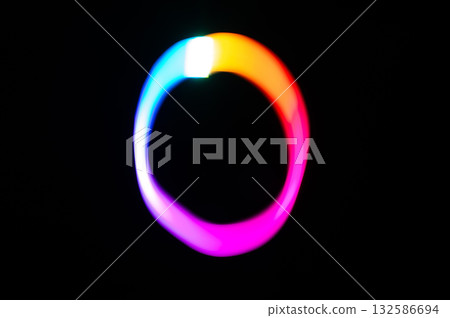 Light Painted Number 0. Symbol of Infinity, Origin, and Technology 132586694