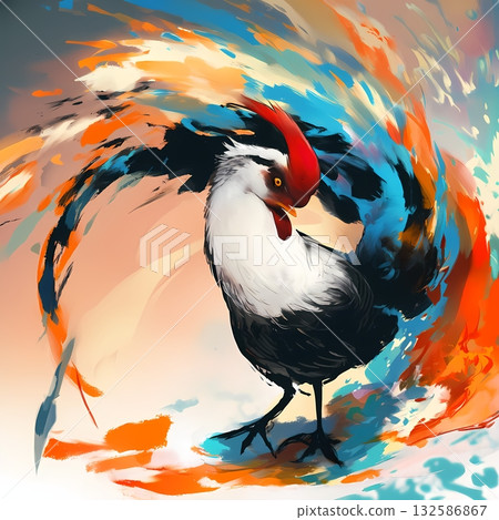 Chinese-style Zodiac Rooster 132586867