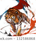Chinese-style painting of the 12 Zodiac signs: Tiger 132586868