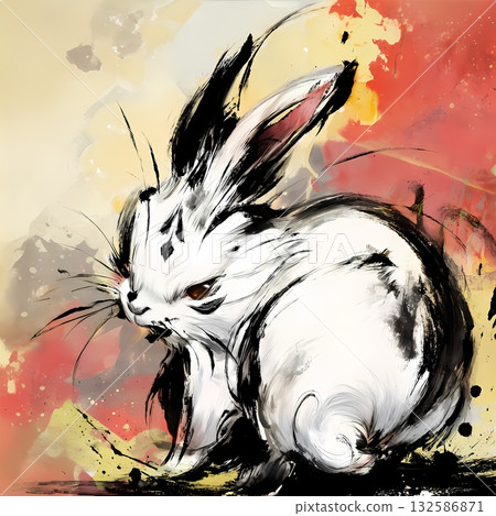 中國式十二生肖兔 132586871