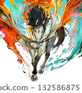 Chinese-style painting of the Chinese zodiac: Horse 132586875