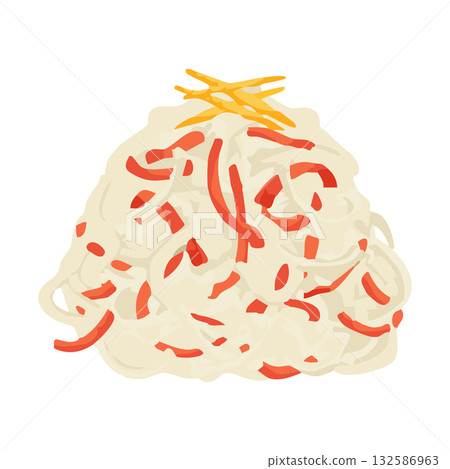 Red and white pickled vegetables watercolor style hand-drawn vector illustration Red and white pickled vegetables watercolor style hand-drawn vector illustration 132586963