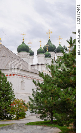 Domes of the Trinity Cathedral in the Astrakhan Kremlin. Domes of the Trinity Cathedral in the Astrakhan Kremlin. 132587441