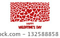 Red Heart Pattern Background, Love and Valentines Day Design. Romantic red background filled with glowing hearts. Ideal for Valentines Day, wedding invitations, greeting cards, banners, posters 132588858