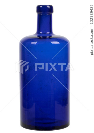 Antique blue glass bottle Antique blue glass bottle 132589425