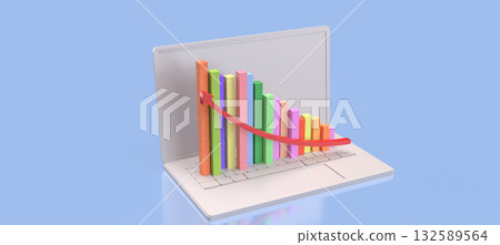 The Multi color chart for Business concept 3d Rendering. 132589564
