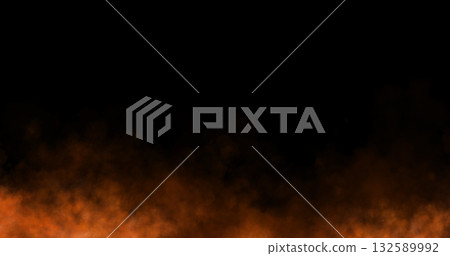 Orange smoke cloud isolated on transparent background template mockup for fire ash explosion cinematic atmosphere 132589992