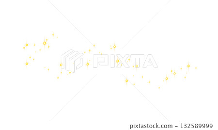 Golden glowing sparkles with bright shimmer and soft twinkling lights forming a magical glitter pattern on transparent background 132589999