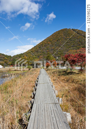 群馬縣晴秋的榛名湖畔 群馬縣晴秋的榛名湖畔 132590275