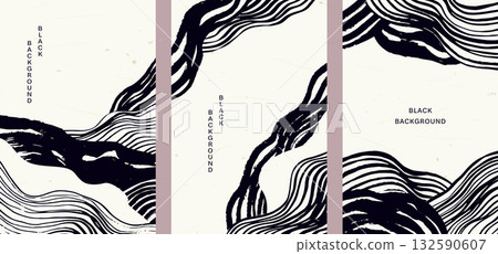 Abstract ink brush pattern Japanese style background Abstract ink brush pattern Japanese style background 132590607