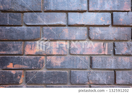 Old dark brick wall background material b-4-2 bright 132591202