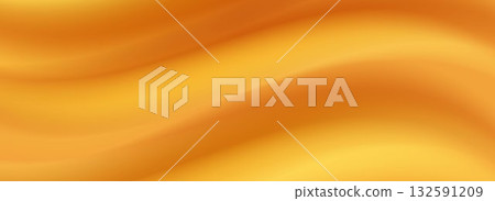 Caramel gradient background. Flowing liquid gold honey wallpaper. Abstract wavy fluid golden mousse souffle backdrop. Blurred smooth oil or butter texture. Amber color satin silk bg. Vector 132591209