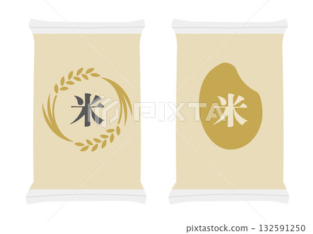 一組袋裝米的插圖 一組袋裝米的插圖 132591250