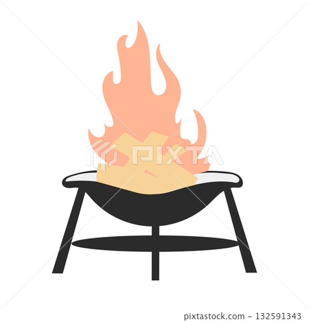 庫存插圖:篝火架的向量圖 庫存插圖:篝火架的向量圖 132591343