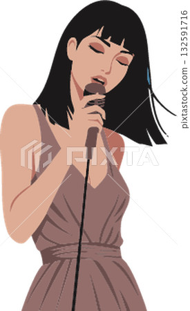 african woman singing on microphone 132591716