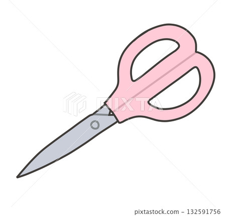 Pink scissors illustration Pink scissors illustration 132591756